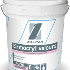 Seau Ermocryl velours Zolpan 20 kg, peinture acrylique veloutée pour murs intérieurs